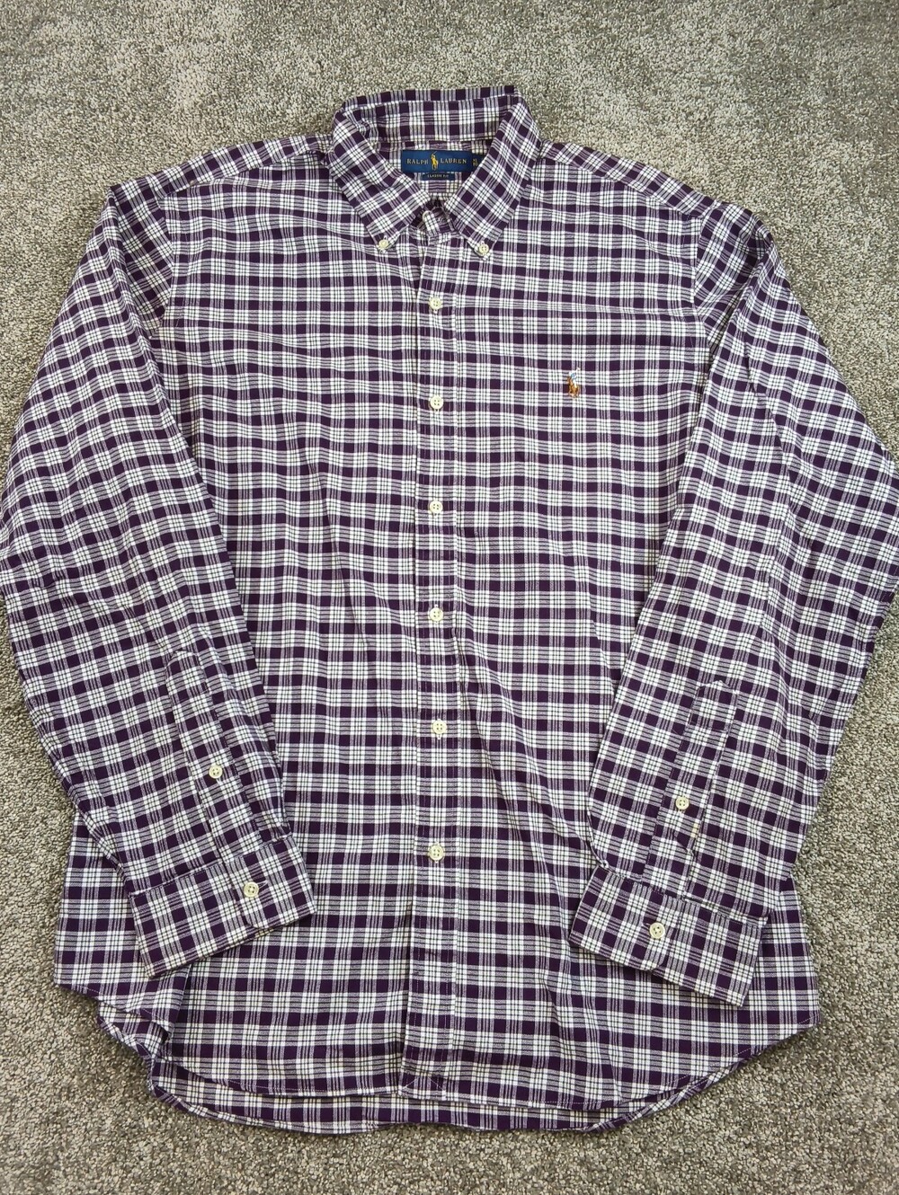 Ralph Lauren Classic Fit Purple Plaid Button-Down Shirt XL